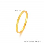 999.9足金古法簡約吉祥如意卡扣貴妃手鐲