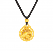 古法經典生肖馬銅錢紋福字鏤空可轉動項鍊