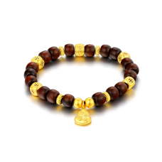 古法經典幾何葫蘆銅錢紋小葉木珠串手鍊