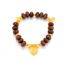 古法經典守護神黃財神木珠串手鍊