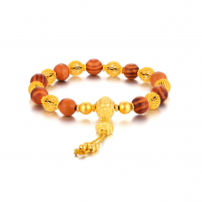 古法經典守護神花絲珠木珠串手鍊