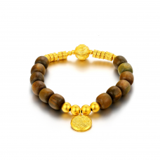 古法經典幾何黃財神守護神木珠串手鍊
