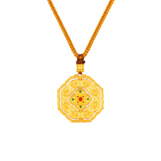 古法經典幾何四合如意鎏彩可轉動項鍊