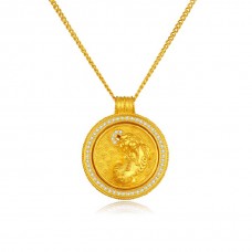 999足金古法鑲天然鑽石套鏈