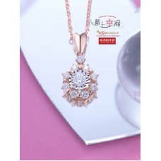 18K白色黃金鑲天然鑽石吊墜