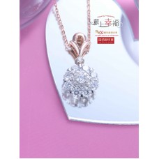 18K黃金分色鑲天然鑽石吊墜