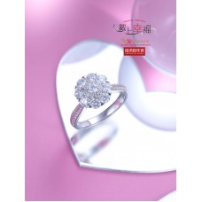 18K黃金分色鑲天然鑽石戒指