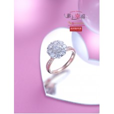 18K黃金分色鑲天然鑽石戒指