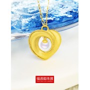 999.9足金鑲養珠頸鏈