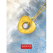 999.9足金鑲養珠頸鏈