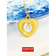 999.9足金鑲養珠頸鏈