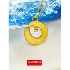 999.9足金鑲養珠頸鏈