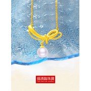 999.9足金鑲養珠頸鏈