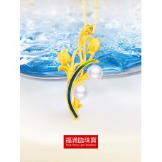 999.9足金鑲養珠頸鏈